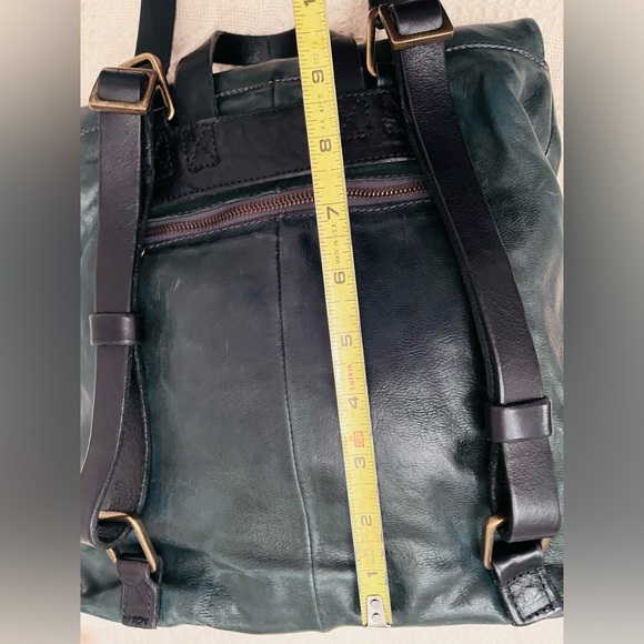 NWT A.S.98 Eco-Friendly Vintage Leather Backpack in Emerald and black.Stunning! - Picture 14 of 16